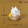 Micro Paisagem Desenho Animado Coelho Fofo Casa Coelho de Cauda Grande Carro Resina Artesanato DIY Decoração Pequenos Acessórios