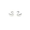 Versión Coreana Aguja de Plata S925 Aretes Simples de Tuerca para Mujer, Aretes Versátiles de Cisne de Lujo Ligero de Moda Retro, Aretes Dulces para Estudiante de Moda