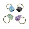 Ventas Directas de Fábrica Tendencia Europea y Americana Elegante Piedra Natural Alambre Retorcido Piedra Cruda Anillo de Moda y Popular