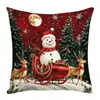 Funda de Almohada Temática de Santa Claus Transfronteriza, Funda de Cojín Decorativa con Ambiente Festivo, Funda de Cojín para Oficina en Casa al por Mayor