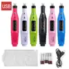 Lixa de Unha Elétrica Portátil Removedor de Calos Polidor Ferramenta de Manicure Elétrica Moedor de Manicure Estilo Caneta USB