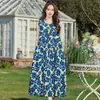 Vestido de verano de algodón y seda sin mangas para mujer, talla grande, corte holgado, estilo largo, nuevo vestido floral de alta gama estilo resort