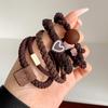 Banda de goma para mujer, estilo japonés y coreano, cola de caballo alta sencilla, cuerda para el cabello, elegante cuerda para la cabeza, banda de goma elástica alta, banda para el cabello, cubierta de cuero, accesorios para el cabello