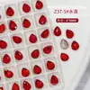 Flash Ano Novo joias de unha chinesas vermelhas atacado Amor vermelho quadrado gordo Fundo pontudo oval em forma de broca de unha de vidro