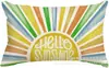 Transfronterizo Nuevo Primavera y Verano Girasol Coche Helado Flor Lino Estampado Cojín de Cintura Dormitorio Coche Decorativo Sofá