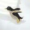 Broche de Pingüino con Pedrería Transfronterizo Europeo y Americano Broche de Pin de Animal Ave de Gama Alta Decoración Versátil para Traje Abrigo