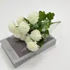 Punto de Venta Caliente Crisantemo Puntiagudo Ramo Qingming Flores de Plástico para Adoración, Flores Artificiales para Decoración, Flores de Seda para Limpiar Tumbas, Flores Artificiales Listas