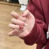 [Iris] Uñas Portátiles Hechas a Mano Estilo Francés con Degradado Morado Ojo de Gato, Efecto Iluminador, Pedrería Grande, Brillo Deslumbrante, Sensación de Alta Gama, Artículo de Lujo Popular