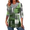 Roupas femininas transfronteiriças Amazon AliExpress Outono e inverno europeu e americano Nova impressão digital 3D Decote em V pullover manga comprida T-shirt top
