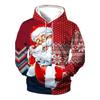 Comercio Electrónico Transfronterizo Ropa Urbana para Hombre Sudadera con Capucha Estampada en 3D de Papá Noel Dropshipping Tela de Rizo