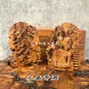 Estátuas de Madeira de Trovão Naturais da Montanha Longhu: Rei Lingguan Zhao Gongming, Zhong Kui, Imperador Wen Chang, Zhenwu Dadi, Imperatriz de Nove Caudas
