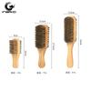 Cepillo de barba de doble cara para hombre de Amazon, herramientas de peluquería, mango de madera, cepillo de cerdas de cerdo, cepillo para peinar la barba, cepillo para el cuello, cepillo para el cabello roto.