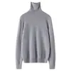 Suéter de cachemira pura 2026 otoño e invierno nuevo para mujer, cuello alto, camiseta básica, estilo suave, corte holgado, adelgazante, suéter grueso