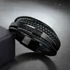 Pulsera de cuero tejida a mano para hombre, popular, vintage, transfronteriza, simple, con hebilla magnética de acero inoxidable I, pulsera de pareja