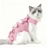 Traje de esterilización para mascotas, traje quirúrgico para gatos, traje para destete de gatas, ropa con correa anti-lamido y anti-pérdida de pelo, ropa post-cirugía para mascotas anti-pérdida de pelo