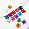 Resina Cuadrado Cosido a Mano Pedrería Fondo Plano Doble Agujero Hebilla Plana Piedras Cosidas a Mano Decoración de Ropa DIY Accesorios de Joyería con Pedrería
