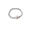 S925 Sterling Silver Pearl anel de flor de prata quebrada design de nicho feminino alto sentido empilhado anel de dedo indicador anel temperamento