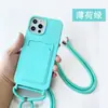 Alça de Cordão Ajustável Personalizada de Fábrica Adequada para Apple 17 Pro Max com Inserção de Cartão Alça Transversal Capa de Celular
