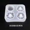 Molde de Resina de Cristal de Papoula DIY Molde de Donut Artesanal Grade Quatro Criativo Molde de Silicone para Donut