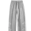 2026 Nuevo Modelo Pantalones Deportivos Casuales para Hombre de Corte Recto con Cintura de Cordón Estampado Cruzado para Exportación