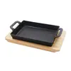 Plato Único de Pescado a la Parrilla Comercial Hierro Fundido Rectangular Horno para Asar Pescado Pescado a la Parrilla Sin Espinas Arroz Filete de Carne Plato para Asar Antiadherente Pescado a la Parrilla