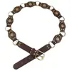 Cinturón de Hebilla Retro Americano para Mujer con Remaches Nuevo Cinturón de Cuero Marrón para Jeans Cinturón Estilo Coreano Cadena de Cintura Versátil Tendencia