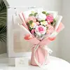 Ramo de hilo de ganchillo hecho a mano de tulipanes transfronterizo, flores de cosmos tejidas, rosas artificiales, regalo de recuerdo para el Día de San Valentín