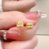 Nuevo Anillo de Azúcar Cuadrado Pequeño Diamante Amarillo Explosiones 2023 Anillo Simple de Plata 925 Enredadera Enroscada Anillo Ajustable para Boca Viva de Mujer