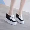 Chinelos de Couro Genuíno com 11cm de Altura Interna Estilo Coreano Novos Originais Meio Chinelos Chinelos com Solado Plataforma Para Usar Fora Sapatos Preguiçosos