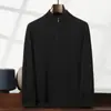 Suéter de Cachemira Suave y Ceroso Nuevo para Otoño e Invierno para Hombre de Cuello Alto Medio Color Sólido Suéter con Cremallera Camiseta Básica de Punto Casual de Negocios