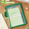 Bolsa de Archivo Retro con Cremallera A4 Bolsa de Almacenamiento para Exámenes de Estudiante Bolsa de Materias Transparente de Capa Única Engrosada con Cremallera en Forma de L