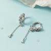 Pendientes de estilo coreano con borlas y gotas de agua de diamante brillante para mujer, nuevos, elegantes, sencillos y combinables, con viento frío.