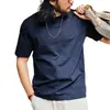 Nueva Camiseta de Algodón Pesado con Textura Estilo Americano para Hombre, Manga Corta, Nueva de Primavera y Otoño para Hombre, Cuello Redondo Holgado Bordado