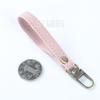Asa hebilla de dedo bolsa pequeña con tela hecha a mano accesorios DIY cuero PU 1cm de ancho muñequera llavero hebilla de cremallera 51 accesorios