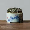 (Oferta especial) Tetera de Estilo Antiguo Tianqing Ru Kiln con Esmalte Craquelado y Tapa de Tres Piezas, Taza Maestra de Cerámica Azul y Blanca Taza de Degustación