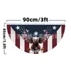 Bandera de Abanico Amazon Estrellas y Franjas Semicírculo Bandera del Día de la Independencia Americana Águila Americana Bandera Semicircular