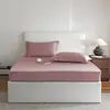 Sábana bajera de algodón puro de 50 hilos de color liso, funda de colchón de algodón simple, sábana de cama Simmons antideslizante, protector de sábana bajera de algodón puro