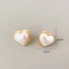 Brincos de Pérola em Forma de Coração Retrô Literário Europeus e Americanos Cross-Border Luxo Leve Design de Nicho Exquisitos Simples High-End Doces