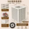 Estante organizador de escritorio de 360 grados con base giratoria para almacenamiento de cuentas, multicapa con divisiones, gran capacidad