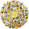 Transfronterizo Nuevo 50 Hojas Meng Fun Abeja Dibujos Animados Pegatina Cuenta Manual Decoración DIY Recompensa para Niños Pegatina Impermeable