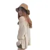 Estilo retro chic de Hong Kong, cárdigan de punto fino casual de corte holgado de manga larga para mujer, versátil y adelgazante, adecuado para el verano como chaqueta de protección solar