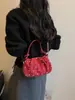 Bolsa feminina transfronteiriça 2026 novo modelo poá plissada bolsa nuvem bolsa de mão menina suave estilo coreano bolsa transversal colorida