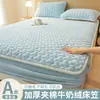 Saia de Cama de Veludo Leite Grau Mãe e Bebê Classe A Capa Peça Única Inverno Acolchoado Espesso Protetor de Colchão Capa de Cama de Veludo Coral 2