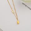 Collar de acero de titanio de moda europea y americana transfronteriza que no se desvanece para mujer, con forma de corazón de amor, nicho de alta gama, lujo ligero, versátil, cadena para la clavícula, joyería