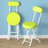 Silla Plegable Taburete Pequeño Uso en Casa Taburete Plegable Resistente Taburete Alto Taburete Sencillo con Respaldo Taburete Redondo Portátil