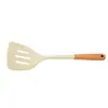 Espátula de Silicona Transfronteriza, Resistente a Altas Temperaturas, Mango de Madera, Antiescaldante, Espátula de Cocina Específica para Sartén Antiadherente, Utensilios de Cocina para el Hogar, Cucharón, Colador