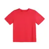 Camiseta de manga corta de secado rápido para niños, color liso, cuello redondo, top deportivo de verano, transpirable y absorbente del sudor, para niños y niñas, venta al por mayor de ropa infantil
