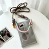 Bolsa de Celular Fresca e Doce para Meninas, Bolsa de Ombro Versátil para Viagens ao Ar Livre no Verão, Bolsa de Armazenamento Portátil de Malha Transversal