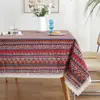 Tela de encaje de lino de algodón arte textil fresco y simple tela de cubierta rectangular para mesa de centro mantel para mesa cuadrada mesa redonda jardín de infantes