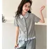 Conjunto de Camisa de Manga Corta de Verano para Niñas 2026 Nuevo Estilo para Niños Mayores, Estilo Universitario con Pedrería, Conjunto Casual de Dos Piezas con Jeans